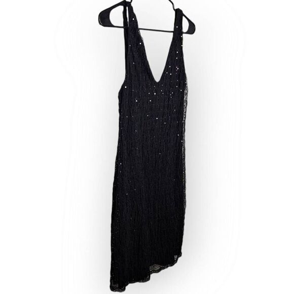 Ralph Lauren Double RRL Women's Vintage V Neck Sequins Sleeveless Dress Black si - Picture 2 of 6